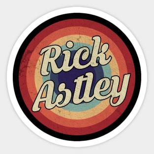 Rick Astley - Retro Circle Vintage Sticker
